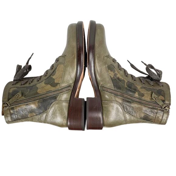 NWOB Sundance Trask Women's Brett Lace Up Combat Boots in Olive Camo, Size 6 - Picture 9 of 13